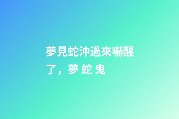 夢見蛇沖過來嚇醒了，夢 蛇 鬼-第1張-觀點-玄機派